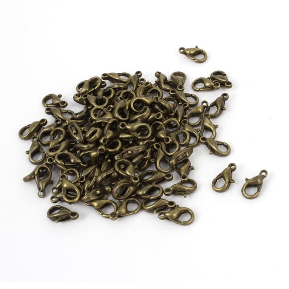 Unique Bargains 100 Pcs 10x5mm Bronze Tone Lobster Trigger Claw Clasps Jewelry Findings
