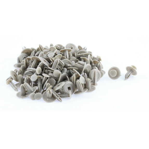 Unique Bargains 100 Pcs 18mm x 7mm Khaki Plastic Rivet Lining Fastener Clips for Mazda M3 M6 M2