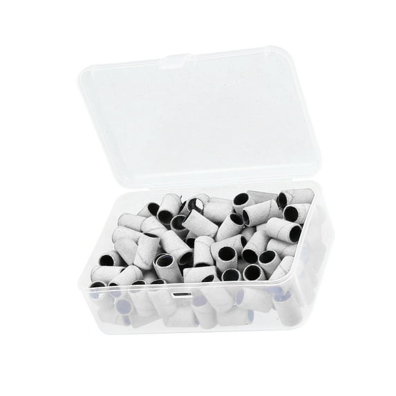 Unique Bargains 100 Pcs 240 Grit Nail Drill Bits Sanding Bands Gel File Polish Remover For Electric Nail Tools White