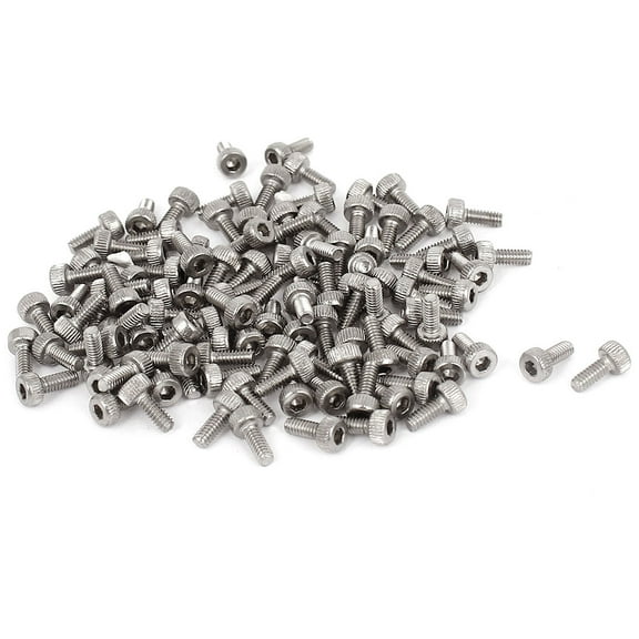 Unique Bargains 100 Pcs 7mm Long M2x5mm Stainless Steel Hex Socket Head Cap Screws 0.4mm Pitch
