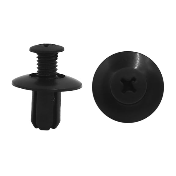 Unique Bargains 100 Pcs 8mm Hole Diameter Black Plastic Rivets Fastener Clips for Car