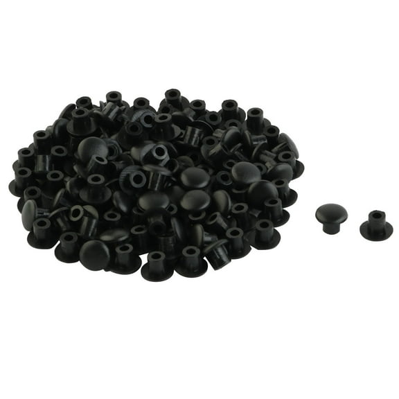 Unique Bargains 100 Pcs Antislip Plastic Round 5mm Chair Foot Cover Table Furniture Leg Protector Balck