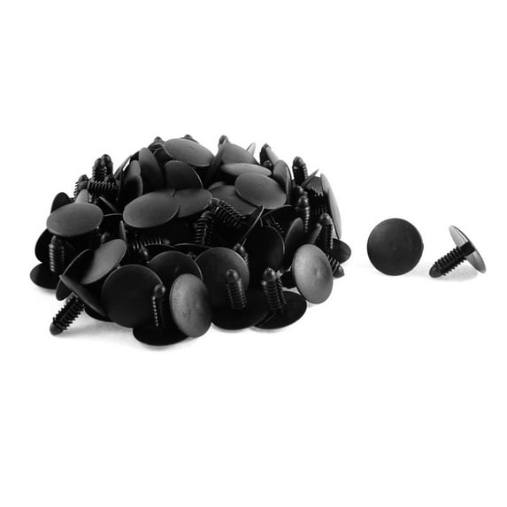 Unique Bargains 100 Pcs Black Plastic Rivet Trim Fastener Retainer Clips 8mm x 25mm x 22mm