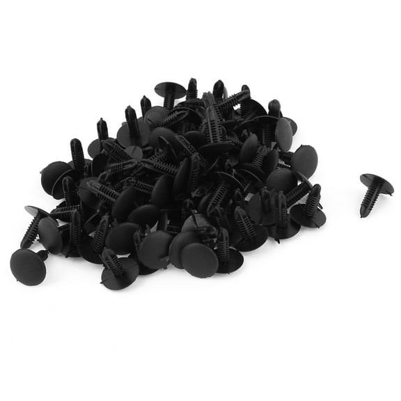 Unique Bargains 100 Pcs Black Plastic Rivet Vehicle Door Fastener Clip 5mm Hole for Vehicles