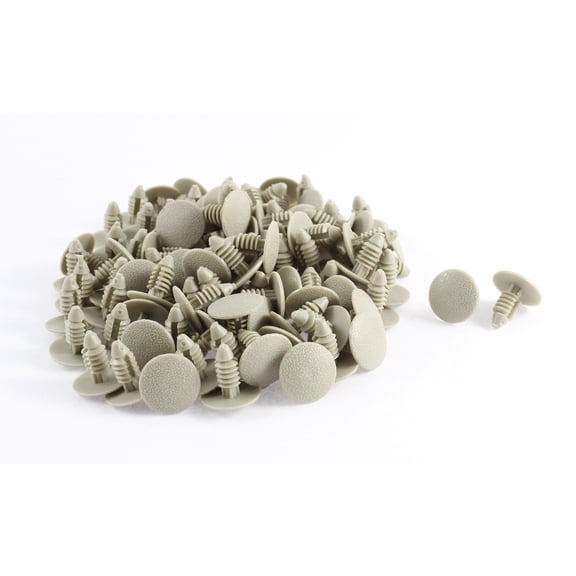 Unique Bargains 100 Pcs Brown Plastic Push Type Rivets Fastener Cars Door Trim Panel Clips 7.5mm