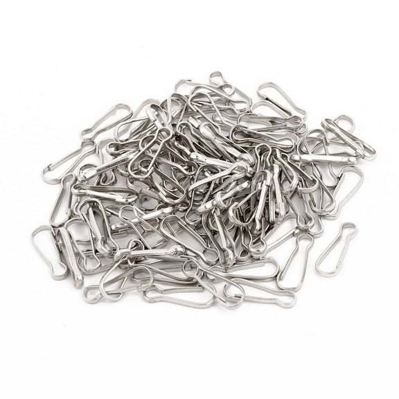 Unique Bargains 100 Pcs Chandelier Connectors Buckle Chrome Tone 15mm Long for Fastening Crystal