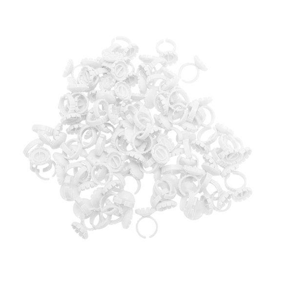Unique Bargains 100 Pcs Convenient Round Glue Rings White