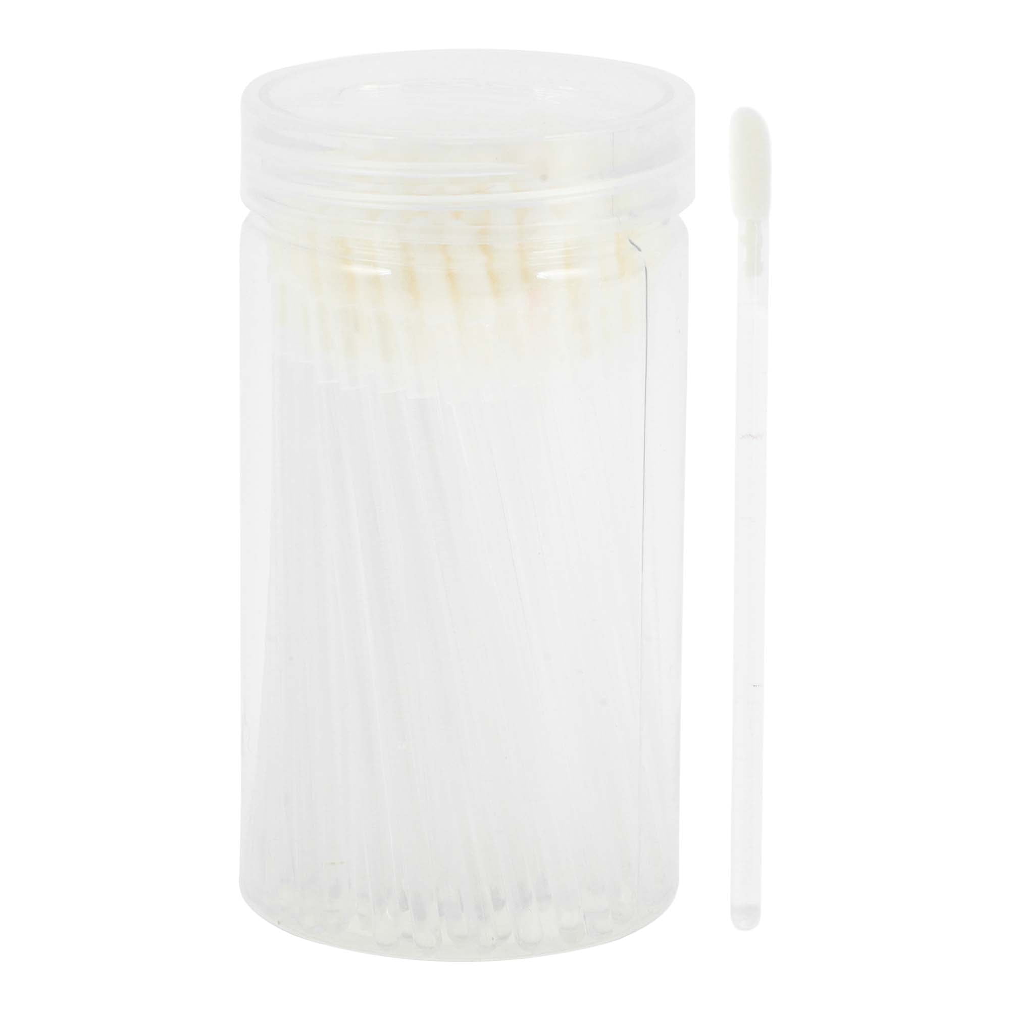 Flocking Brush Unique Bargains 100 Pcs Disposable Barreled Solid Rod Lip Brush for ...