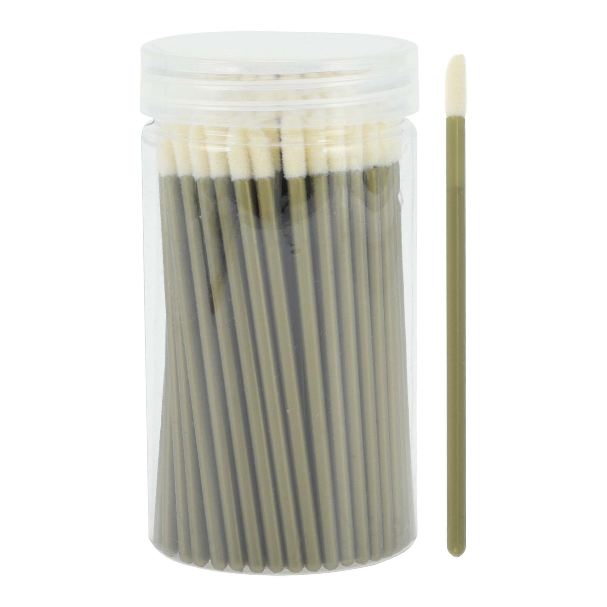 Unique Bargains 100 Pcs Disposable Barreled Solid Rod Lip Brush for Vacation Gold Tone