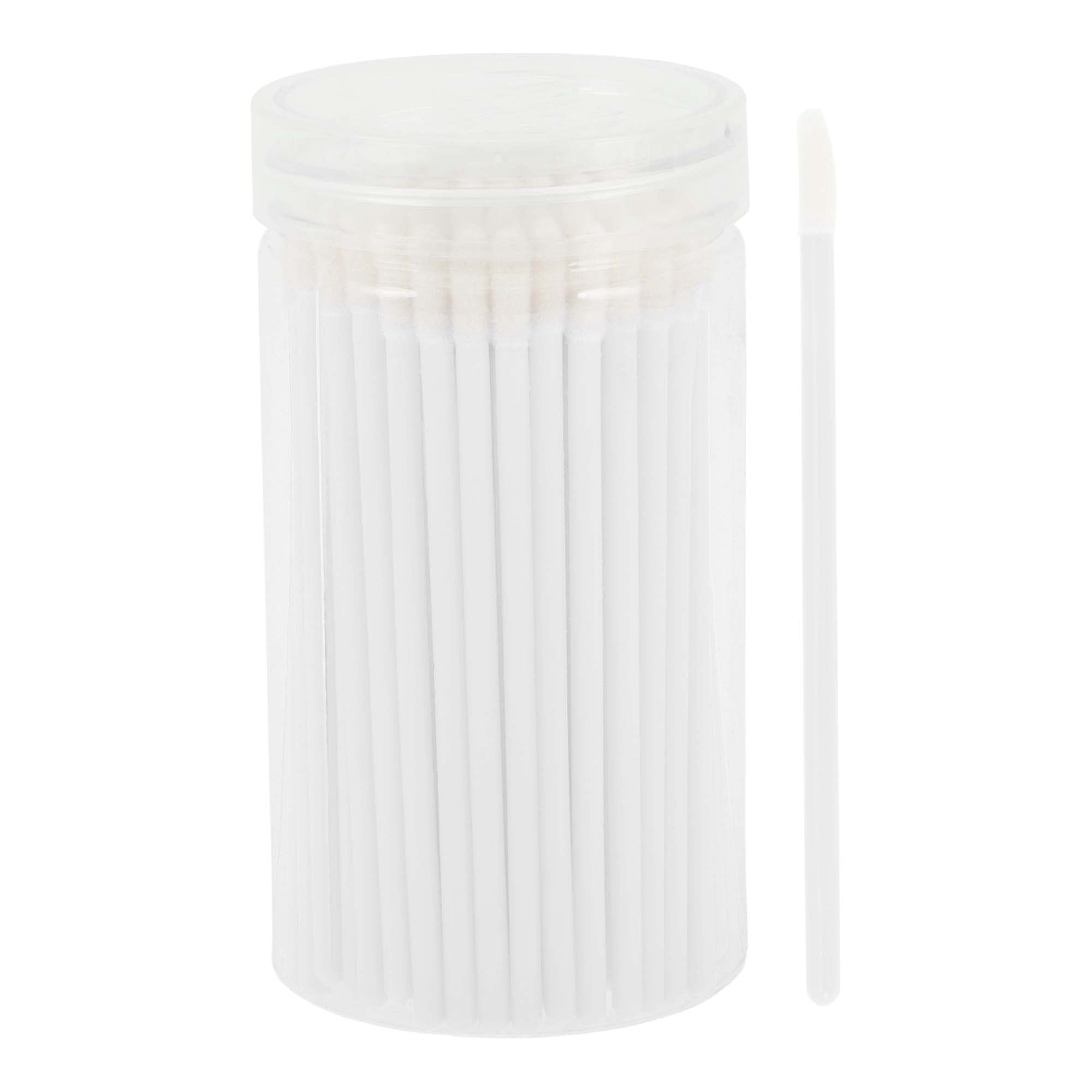 Unique Bargains 100 Pcs Disposable Barreled Solid Rod Lip Brush for Vacation White