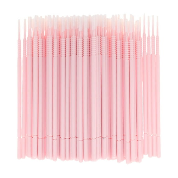 Unique Bargains 100 Pcs Disposable False Eyelash Removal Cotton Swab Pink