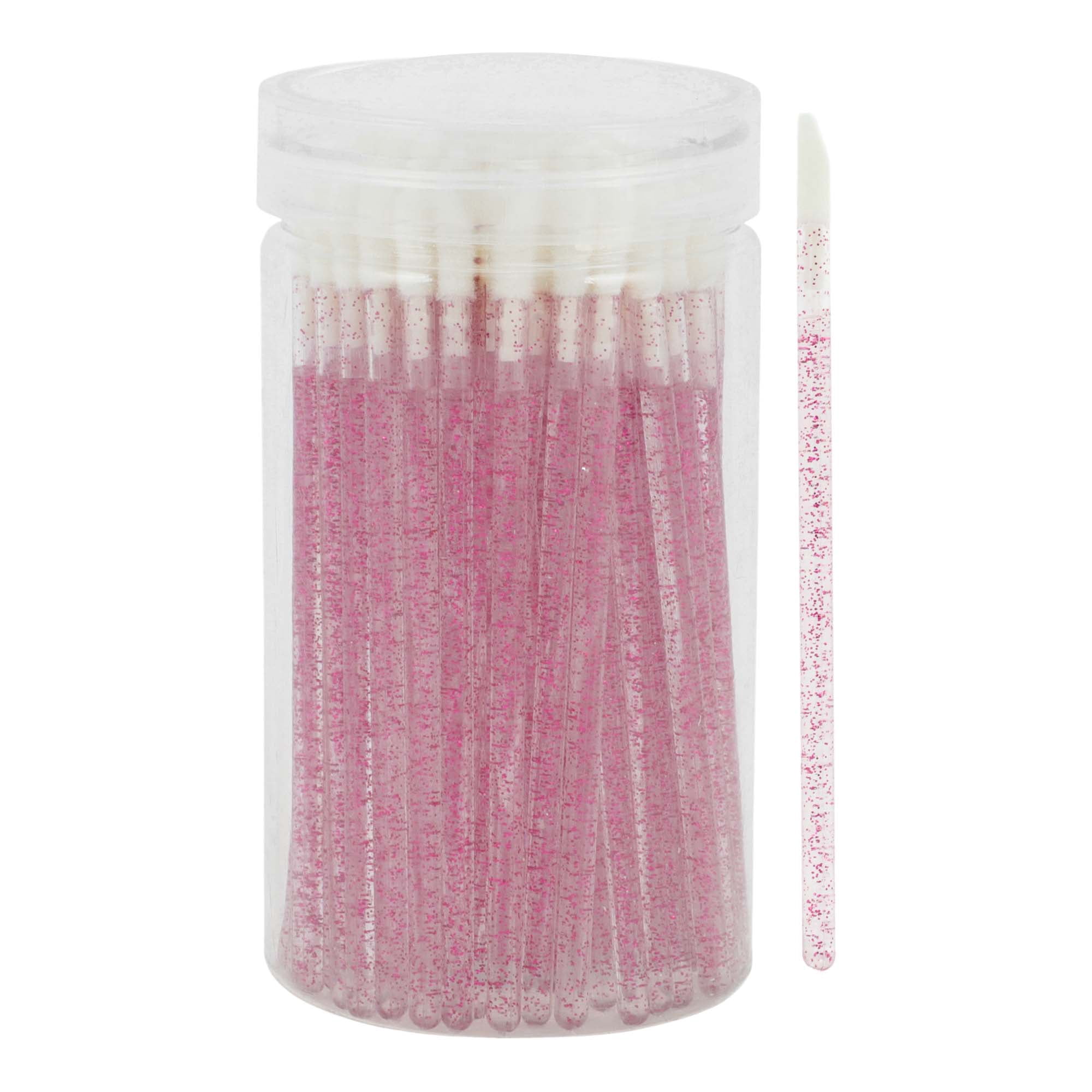 Unique Bargains 100 Pcs Durable Disposable Barreled Lip Brush for Vacation Rose Red