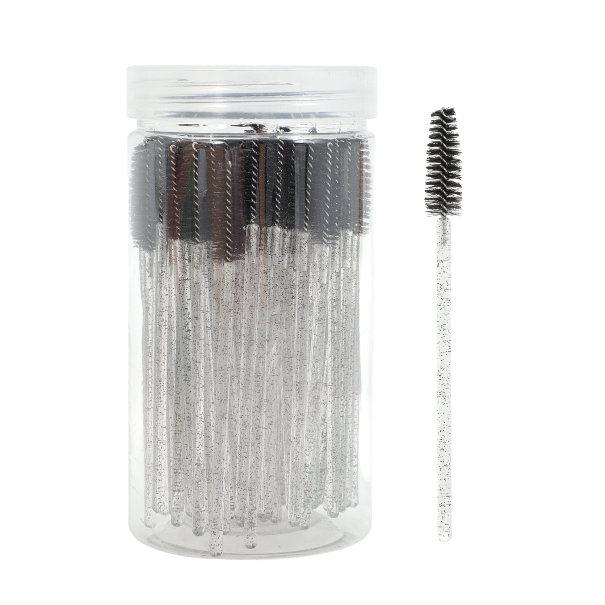 Unique Bargains 100 Pcs Durable Portable Eyelash Brush for Vacation Black