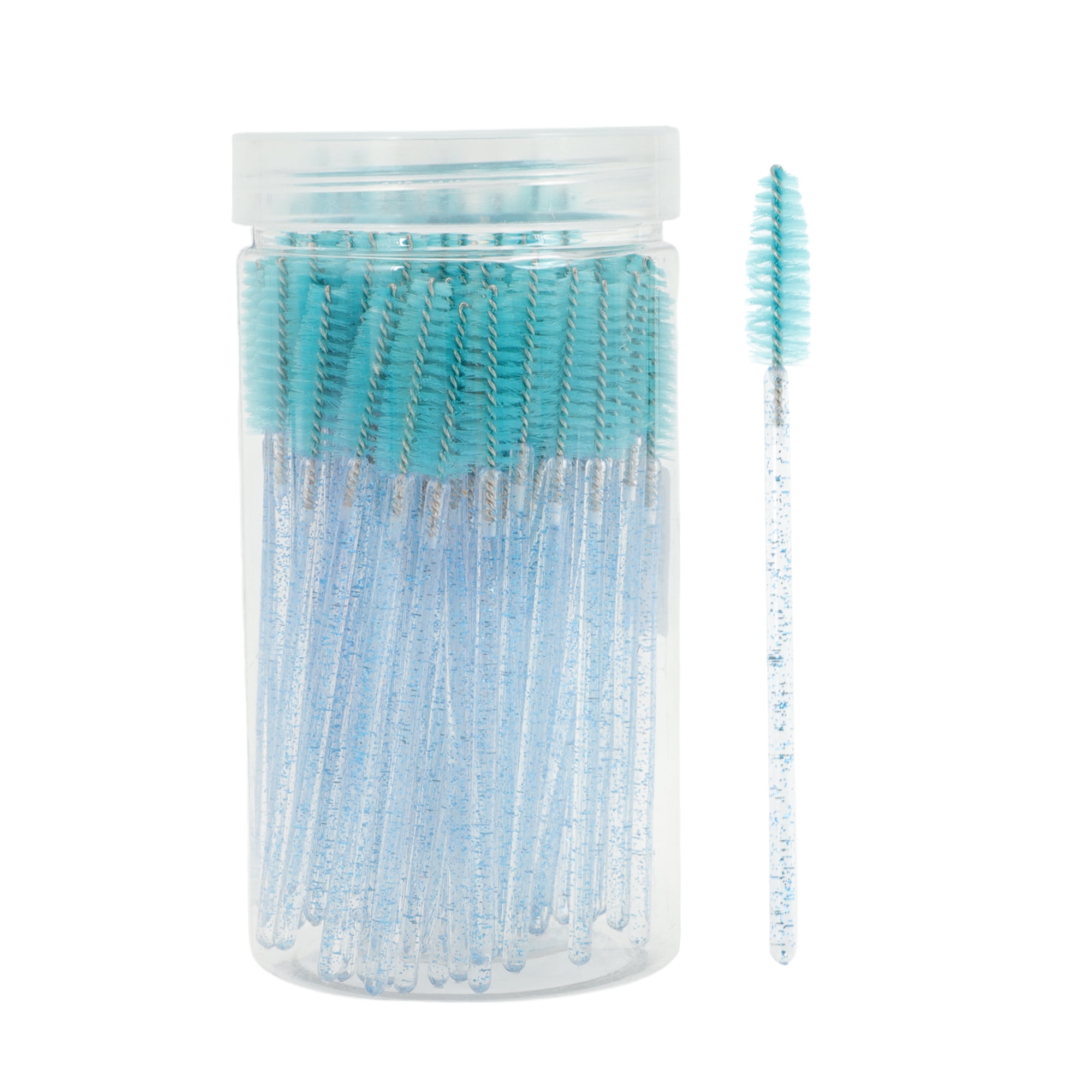 Unique Bargains 100 Pcs Durable Portable Eyelash Brush for Vacation Deep Green, Blue