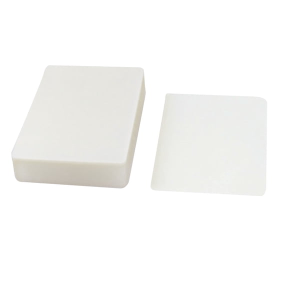Unique Bargains 100 Pcs Plastic 3.7" x 2.6" Laminating Film Glossy Picture Protector Clear White