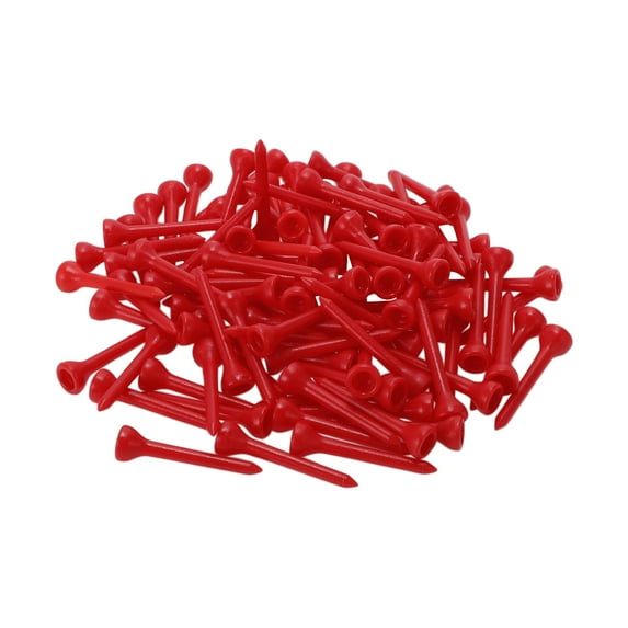 Unique Bargains 100 Pcs Portable 49mm Golf Tees 1.93" Red