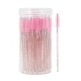 thumbnail image 1 of Unique Bargains 100 Pcs Portable Eyelash Brush for Vacation Pink Faux Crystal Rob Nylon, 1 of 5