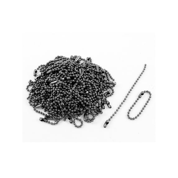 Unique Bargains 100 Pcs Silver Gray Ball Chains Beads 2mm Diameter for Key Tag Keychain