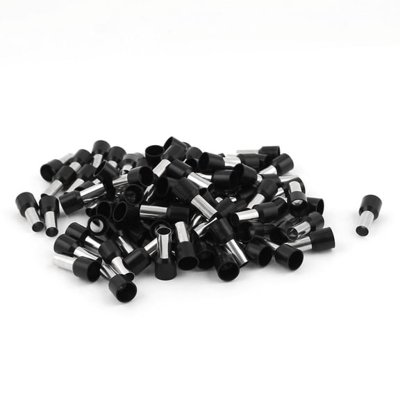 Unique Bargains 100 Pieces 16mm2 Crimp Cord End Terminal Bootlace Ferrule Connector Black