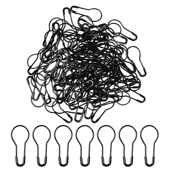 100 Pieces Small  Pins, Black Metal Crochet Thread Markers Gourd Hooks Calabash  Pins for Knitting Clothing Tag DIY Craft Project