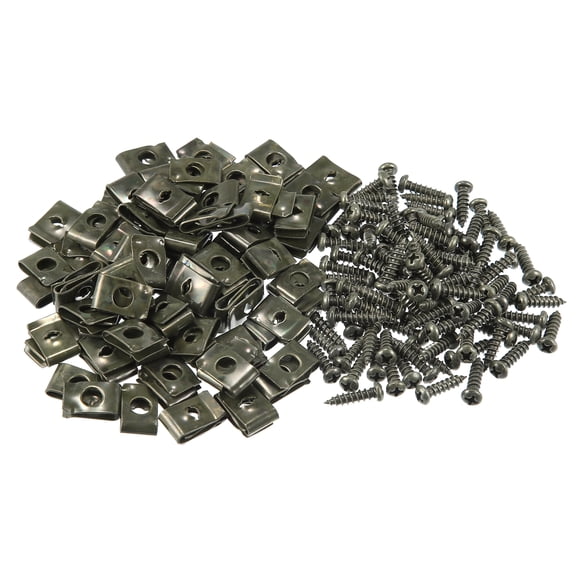 Unique Bargains 100 Set Dark Green Metal Motorcycle Fairing U-Type Clips Bolts Screws Kit
