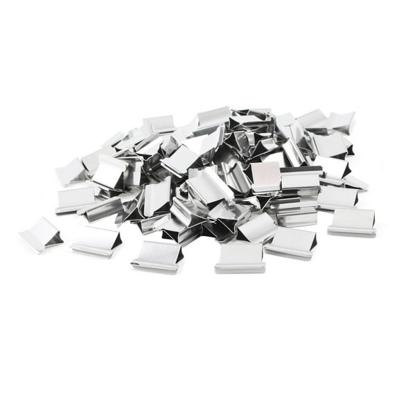 Unique Bargains 100 x Silver Tone Metallic Reusable Fast Clam Clip Dispenser Refills