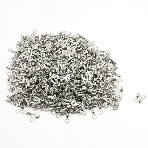 Unique Bargains 1000 Pcs 3mm Ring Dia RNB1.25-3.2 Non-insulated Terminals for 22-16 AWG