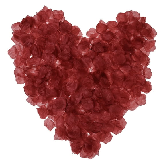 Unique Bargains 1000 Pieces Artificial Silk Rose Petals Fake Flower Decor Dark Red