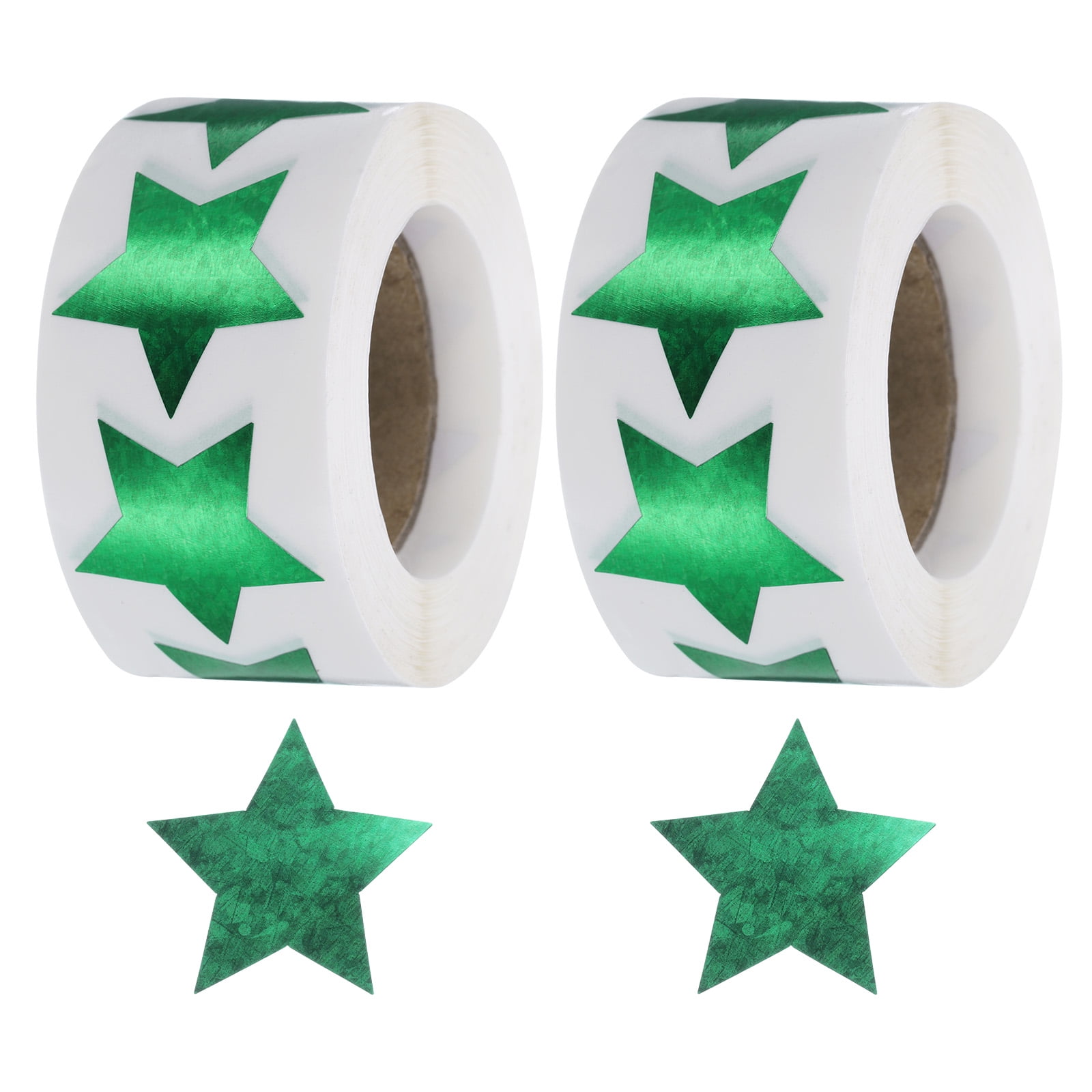 Unique Bargains 1000Pcs Shiny Star-Shaped Stickers Self-Adhesive Coding Label Green