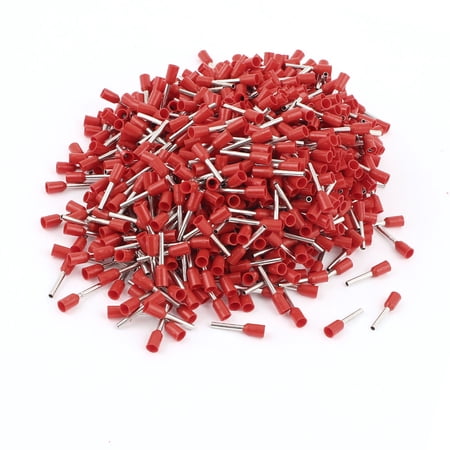 Unique Bargains 1000pcs E1010 Red Insulated Tube Ends Terminals for 18 AWG Wire Cable