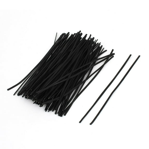 Unique Bargains 100PCS Black 100mm x 1.8mm Candy Bags Packaging Metal Plastic Twist Cable Tie Fastener