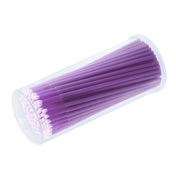 Unique Bargains 100PCS Not Reusable Micro Applicator Brush for Eyelash Extension Lips Mascara Brushes Set Deep Purple