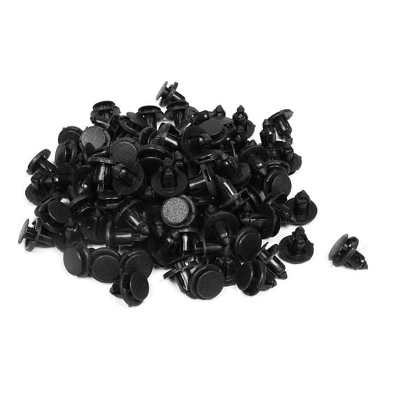 Unique Bargains 100PCS Vehicle Interior Door Trim Clips Black 8mm Hole Plastic Rivet Fastener