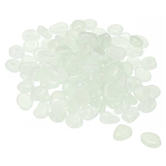 Unique Bargains 100Pack Glow Rocks 8-11mm Glow Pebbles Luminous Stones Decor DIY White