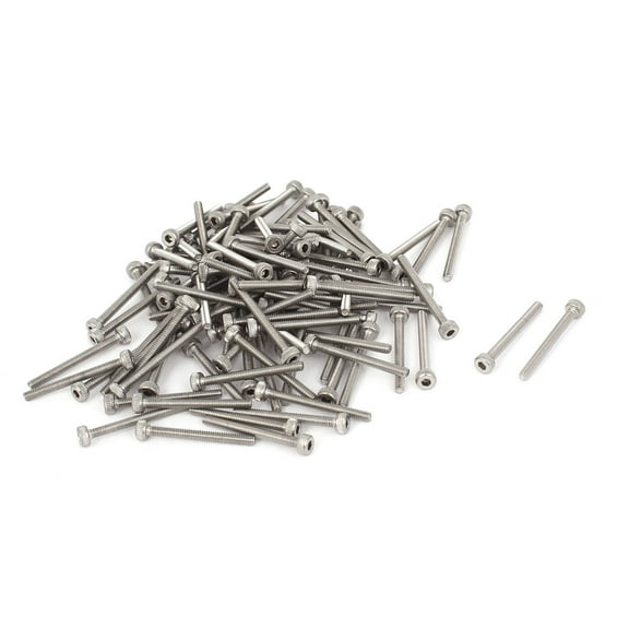 Unique Bargains 100Pcs 0.4mm Pitch 1.5mm Stainless Steel Hex Socket Head Cap Screws M2x20mm