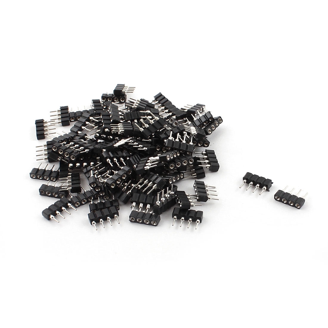 Unique Bargains 100Pcs 1*4P 4Pin Round Female IC Header Socket ...