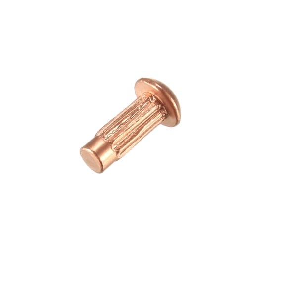 Unique Bargains 100Pcs 1/8" x 5/16" Round Head Copper Solid Rivets Fastener