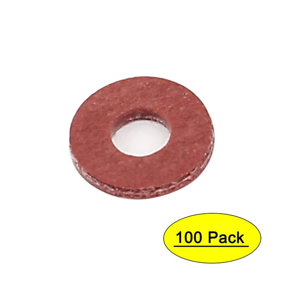Unique Bargains 100Pcs 3 x 8 x 1mm Fiber Motherboard Insulating Washers Red
