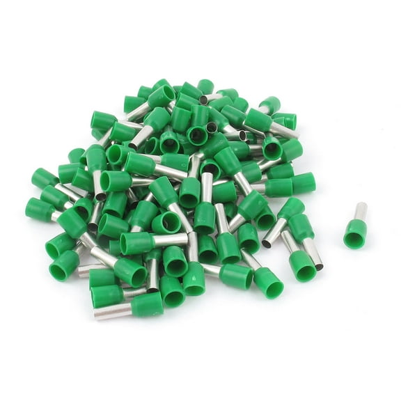 Unique Bargains 100Pcs AWG12 Wire Copper Crimp Connector Insulated Ferrule Terminal Green