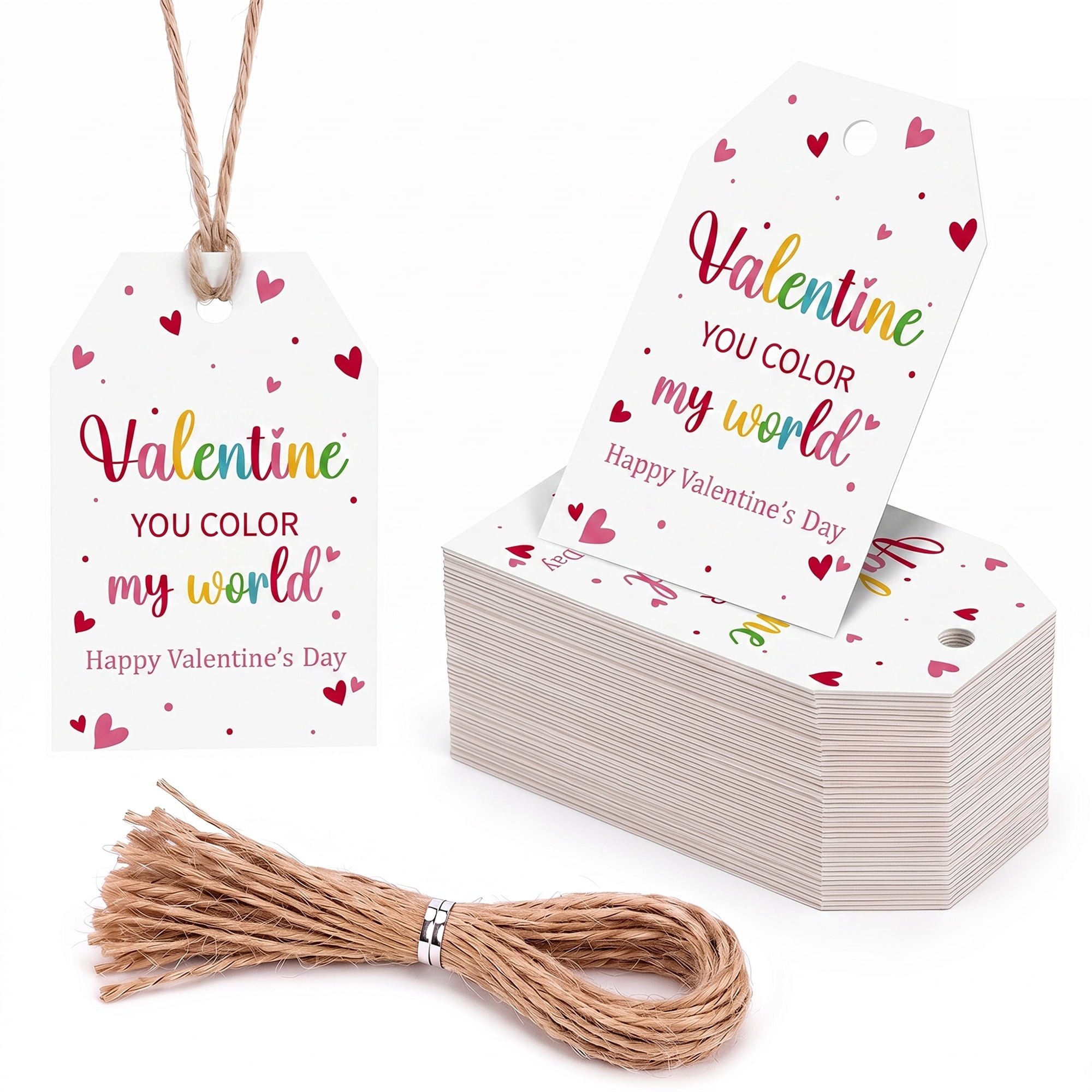 Unique Bargains Gift Tags with Twine for Present Wrapping and Crafting White 2" x 3.1"