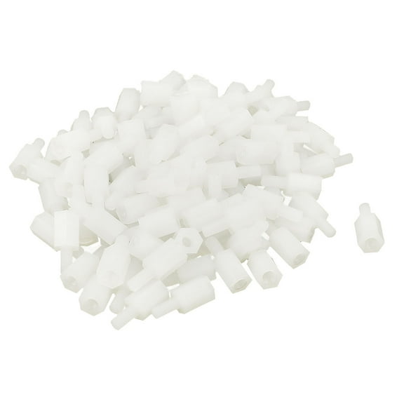 Unique Bargains 100Pcs M3 8+6mm Male Female Thread Nylon Hex Standoff Spacer Screw for PCB