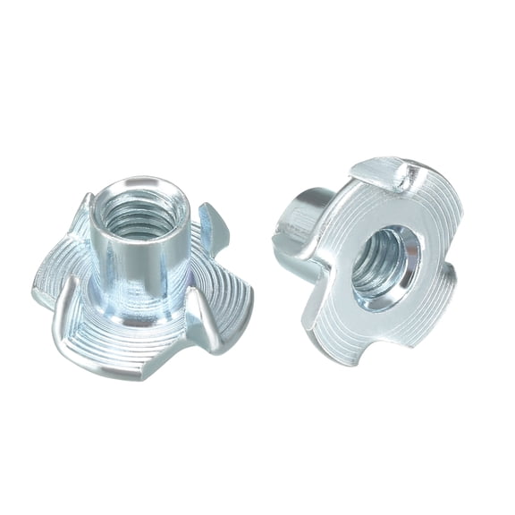 Unique Bargains 100Pcs M6 4 Pronged Tee Nut T-Nut For Rock Climbing Holds Wood Furniture