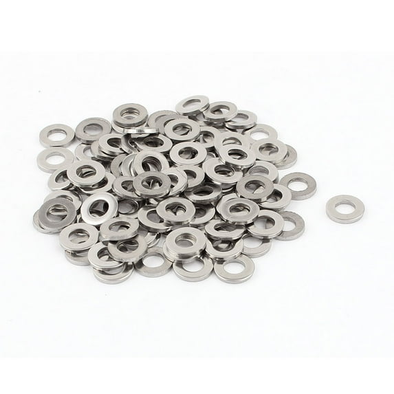 Unique Bargains 100Pcs M6 x 12mm x 1.5mm 304 Stainless Steel Flat Washer for Screw Bolt