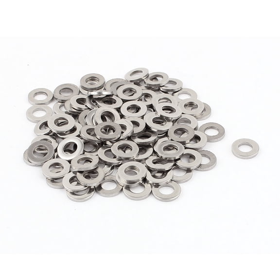 Unique Bargains 100Pcs M6 x 12mm x 1.5mm 304 Stainless Steel Flat Washer for Screw Bolt