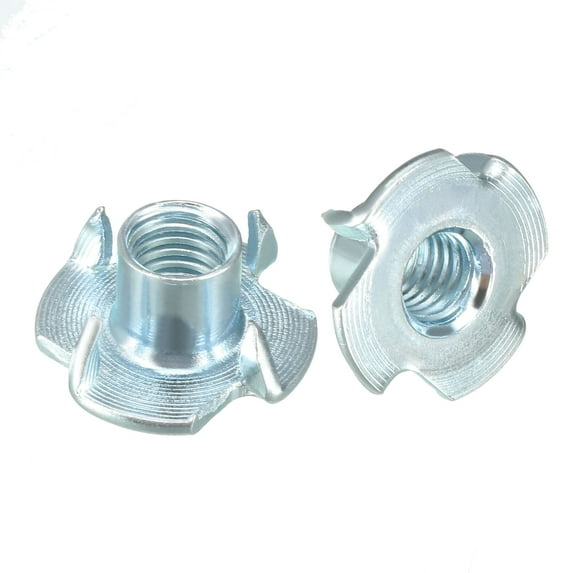 Unique Bargains 100Pcs M8 4 Pronged Tee Nut T-Nut For Rock Climbing Holds Wood Furniture