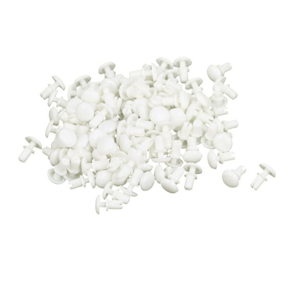 Unique Bargains 100Pcs Nylon Push Clips Rivet Fastener White for 2.0-3.0mm Thickness Panel