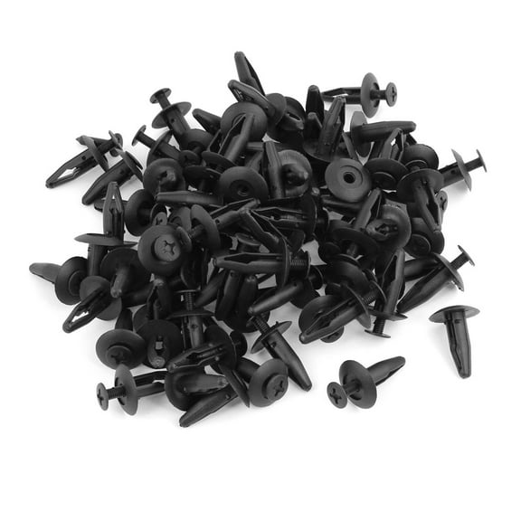 Unique Bargains 100Pcs Plastic Push Fastener Rivets Vehicle Door Clips 4mm Hole Dia