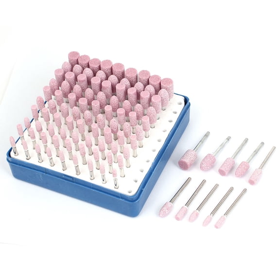 Unique Bargains 100Pcs Polishing Grinding Bit Wheel Mounted Point Rotary Tool Set