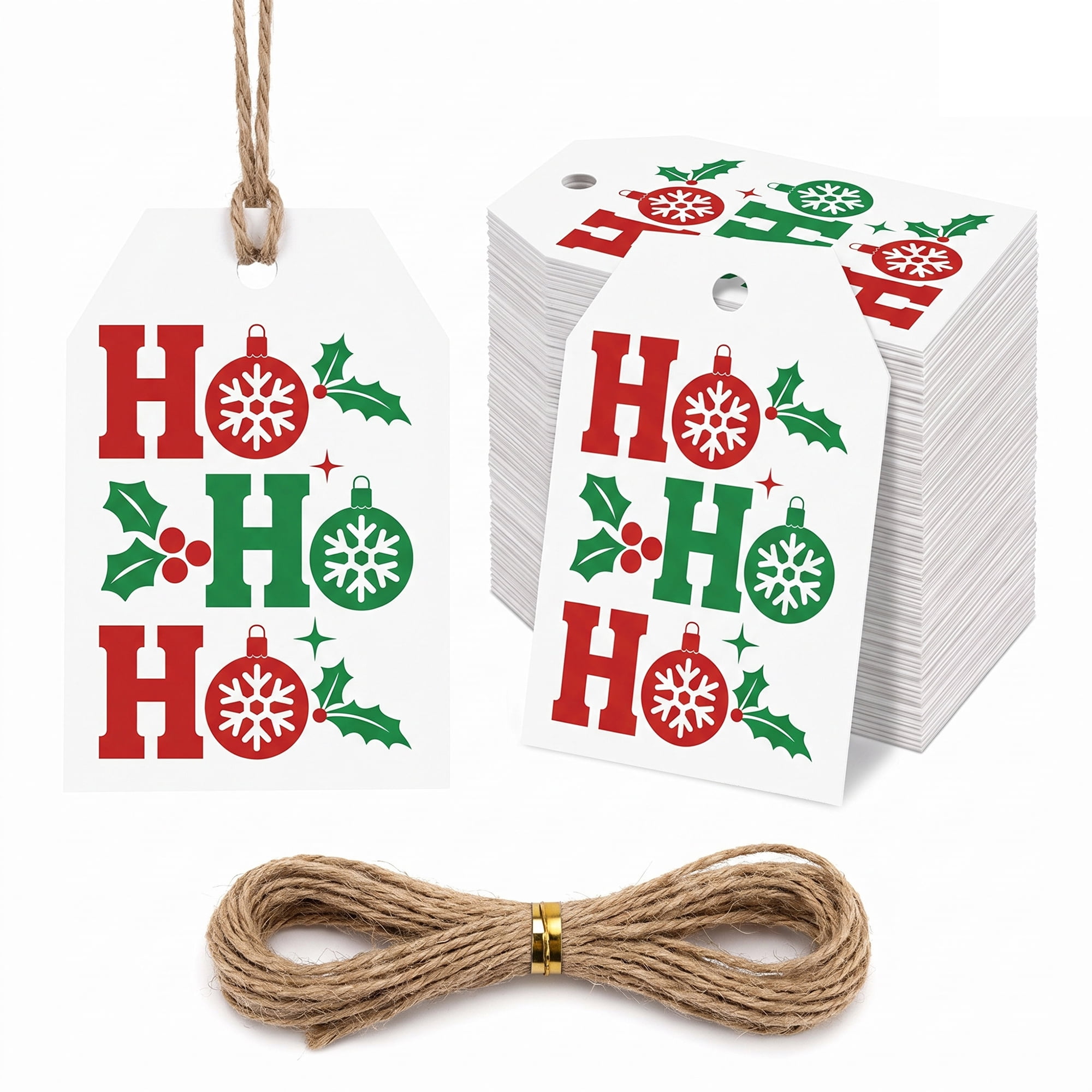 Unique Bargains 100Pcs Thick Gift Wrapping Tags with Twine Letter Pattern 2" x 3.1"
