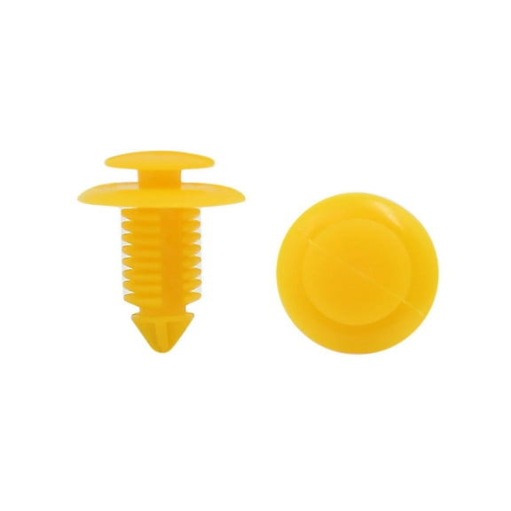 Unique Bargains 100Pcs Yellow Door Bumper Plastic Trim Panel Retaining Rivets Clips